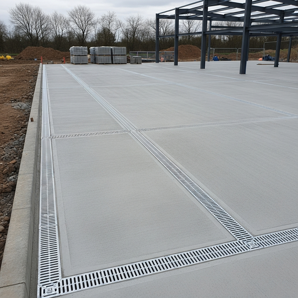 Completed commercial hardstanding
